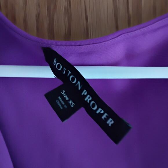 Vntg 2000s Boston Proper Purple Travel Knit 2-Piece Set Blazer 4 Dress Sz XS - Picture 5 of 16